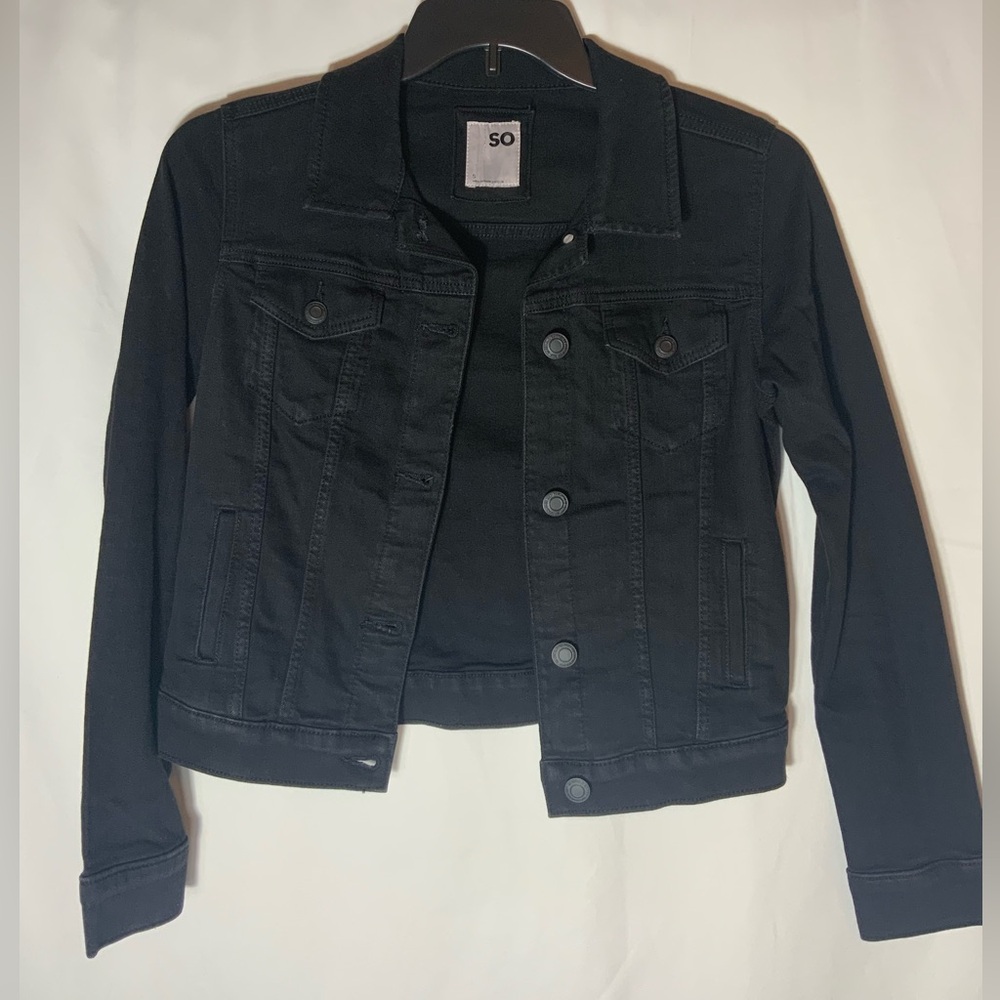 SO Women's Classic Black Jean Jacket